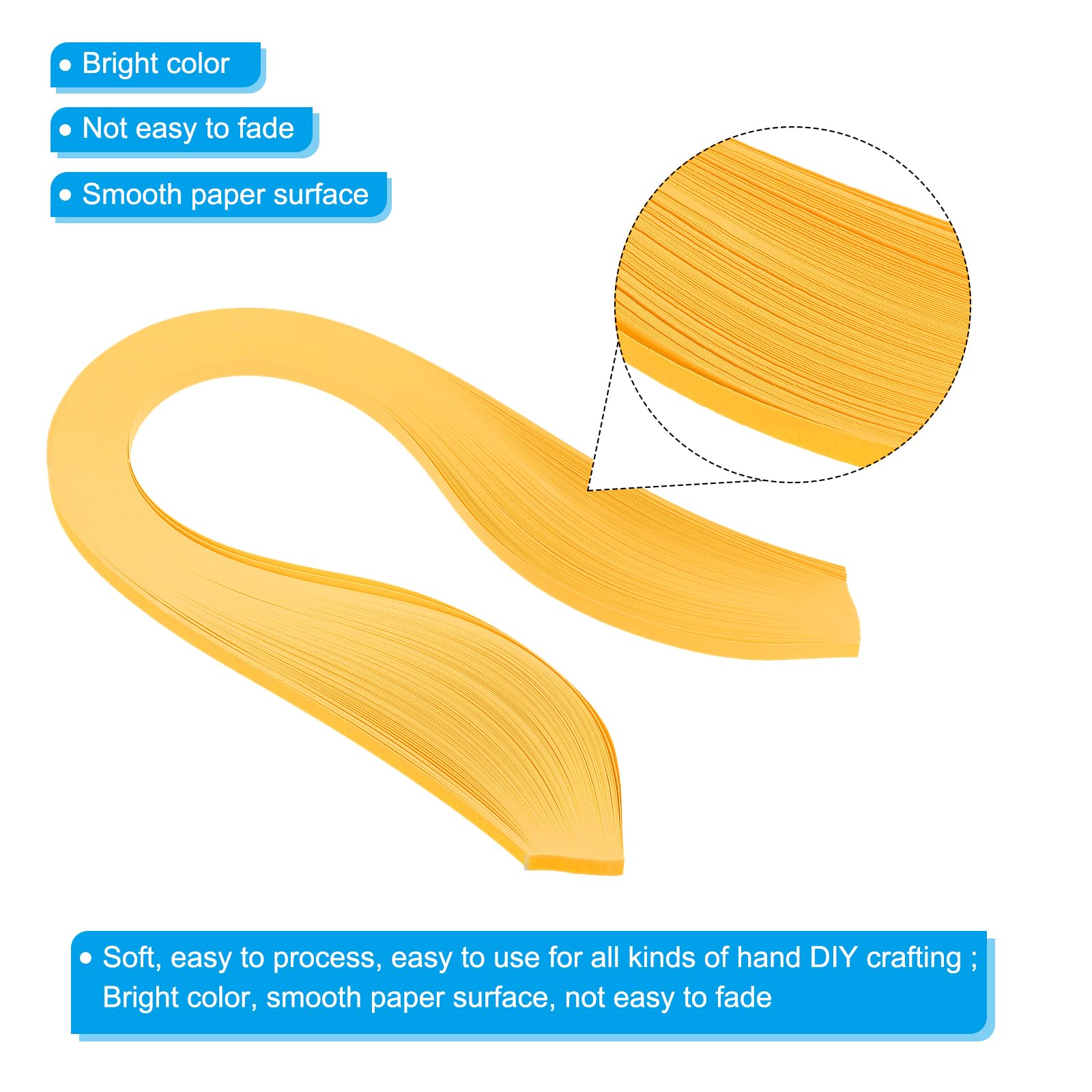 PATIKIL Quilling Strips Paper 600pcs 5mm 39cm Origami Paper Quilling Kits for Art DIY Hand Craft Christmas Dark Yellow - Image 3