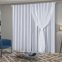 Cortina Sala Quarto Blecaute com Linho Bordado 2,80m Larg x 2,50m Alt, Forro em PVC Blackout 100% c/Abraçadeiras Inovi - Branco