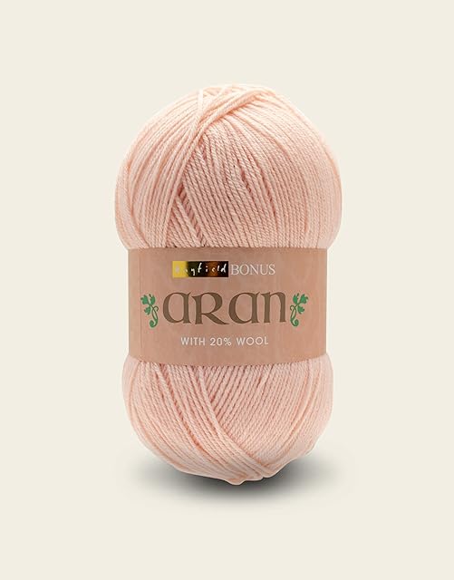Hayfield Bonus Aran with Wool, Pale Pink (625), 400g by Sirdar