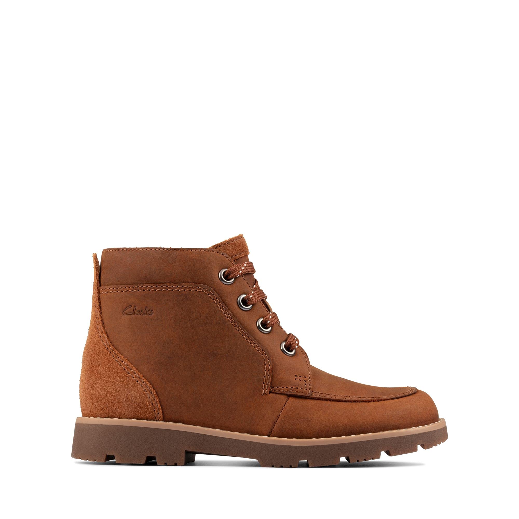 Clarks Boy's Heath Lace T Ankle Boot, Tan Leather, 9.5 UK Child