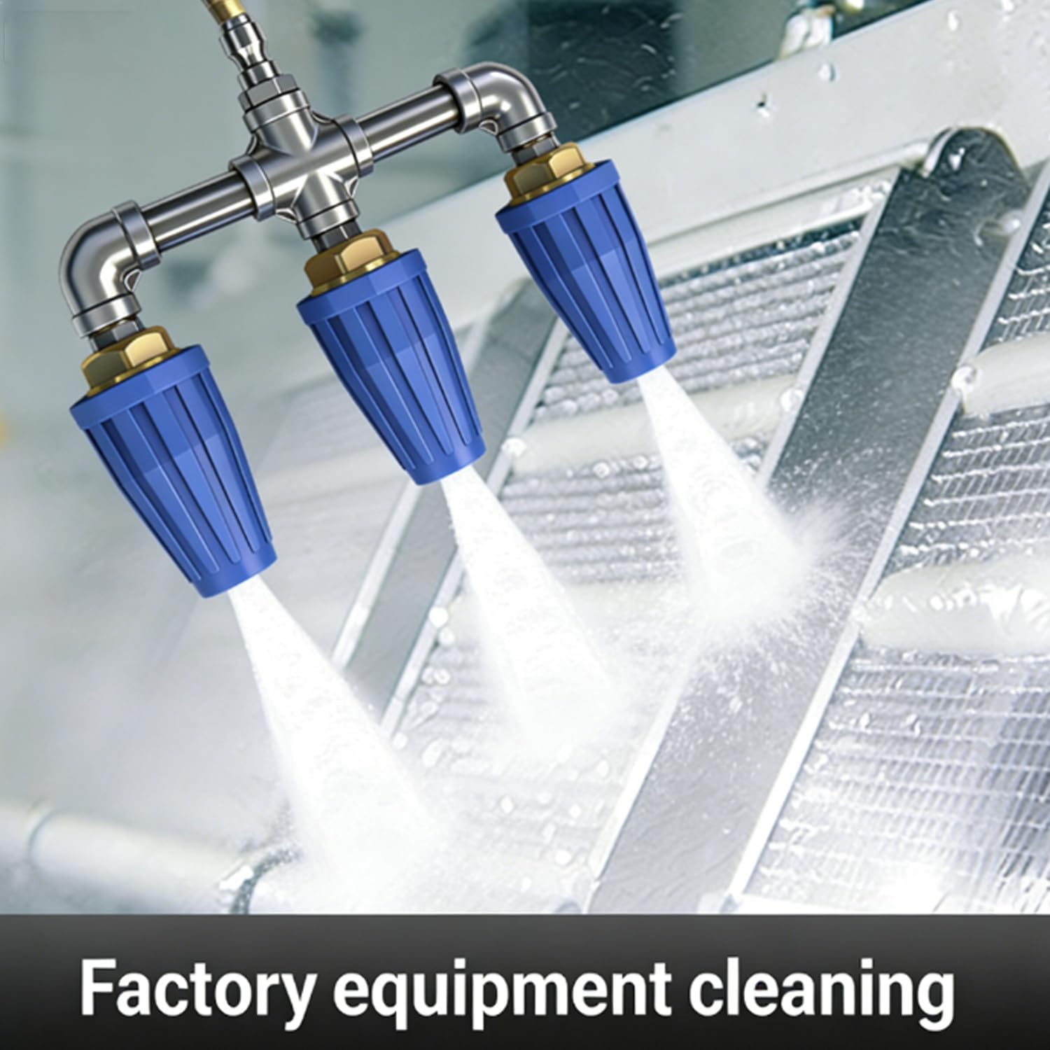 Triple Turbo Nozzle Pressure Washer, Dual Turbo Nozzle High-Pressure Washer Nozzle, Rotating Nozzle Triple Nozzle Pressure Washer, with 1/4" Quick Connector, 4-6 Gpm, 4000 Psi Max (Triple)