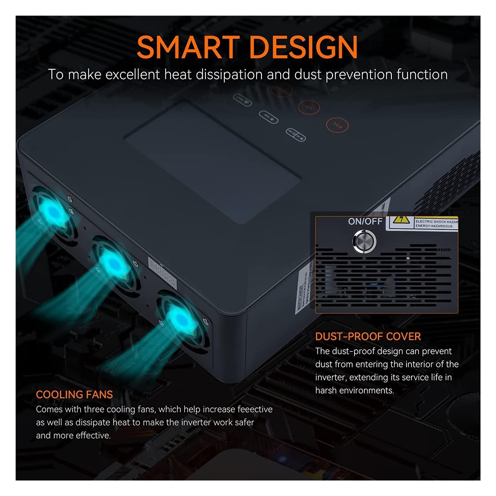 Inwerter Hybrydowy 6500W DC48V 230V AC Z Ładowaniem Słonecznym 130A MPPT Czysta Fala Sinusoidalna Wyświetlacz LCD Maksymalne Wejście PV Obsługa WIFI Szerokie Zastosowanie