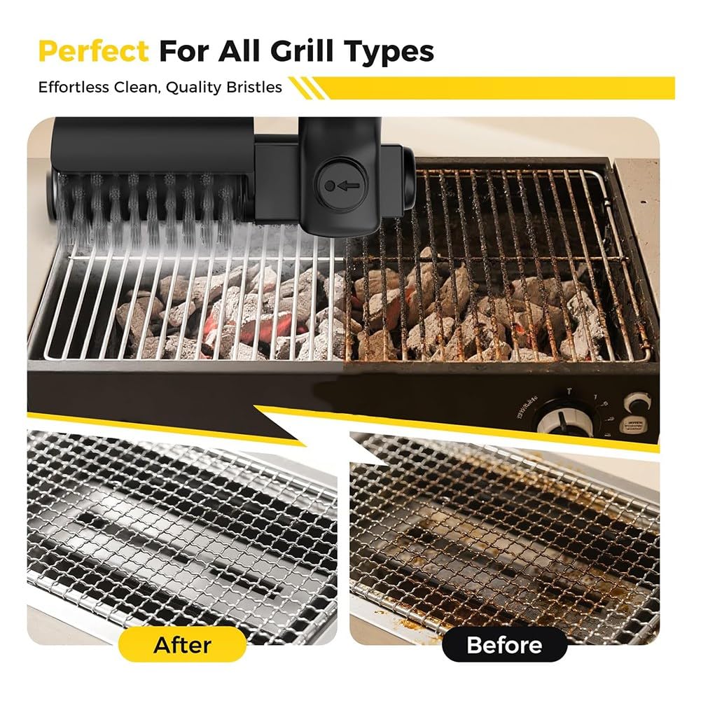 Kabellose Edelstahl Rotierende Elektrische BBQ-Reinigungsbürste für Außen-Grills Dampfreinigungsbürste Rotationsgrillbürste