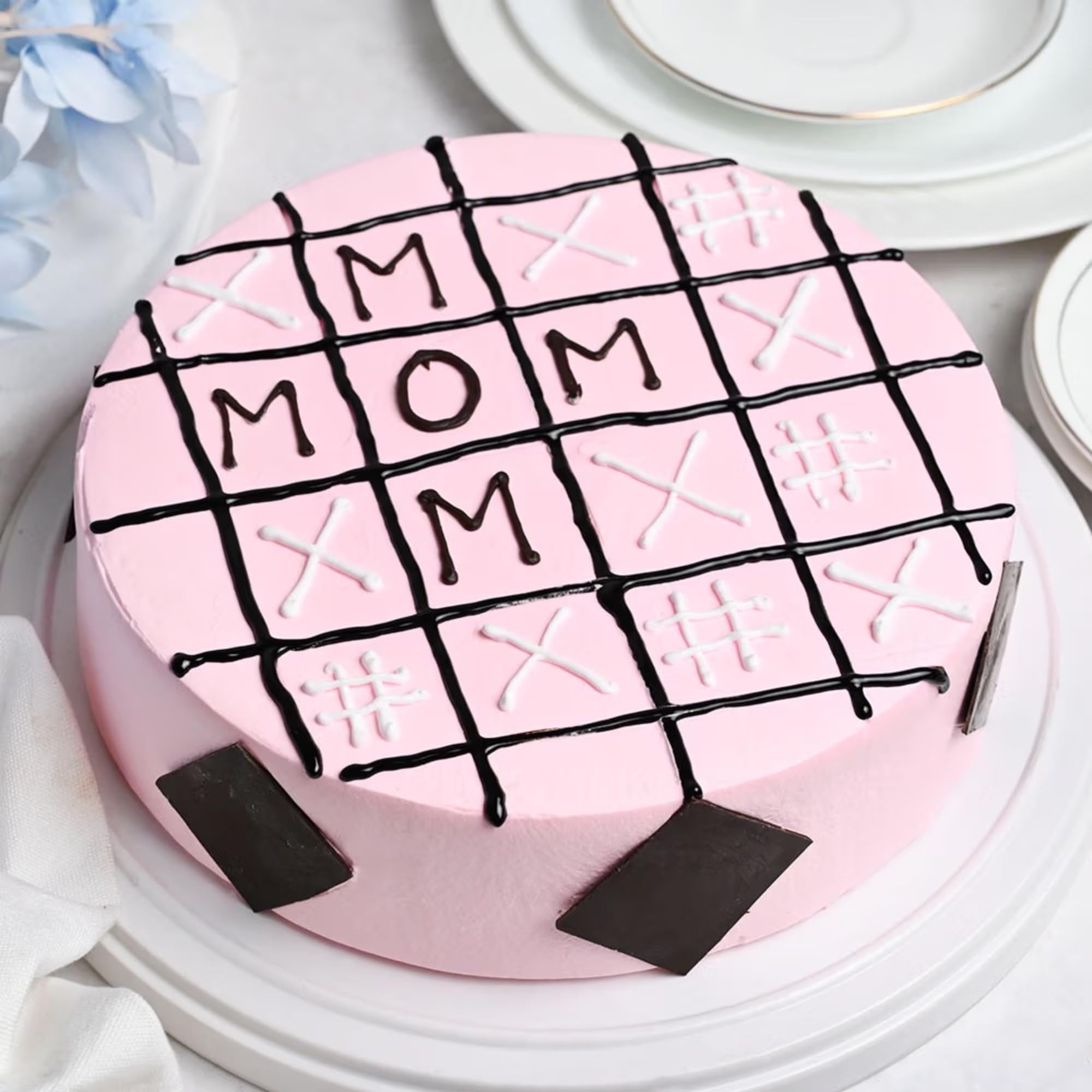 FlowerAura Mother's Day Surprise Delicious Fresh Yummy Mom Themed Tic Tac Strawberry Mom Cake | Cake For Mother | Cake For Mom | Cake For Maa | Cake For Mother-In-Law (Same Day Delivery) (2Kg)-image-41