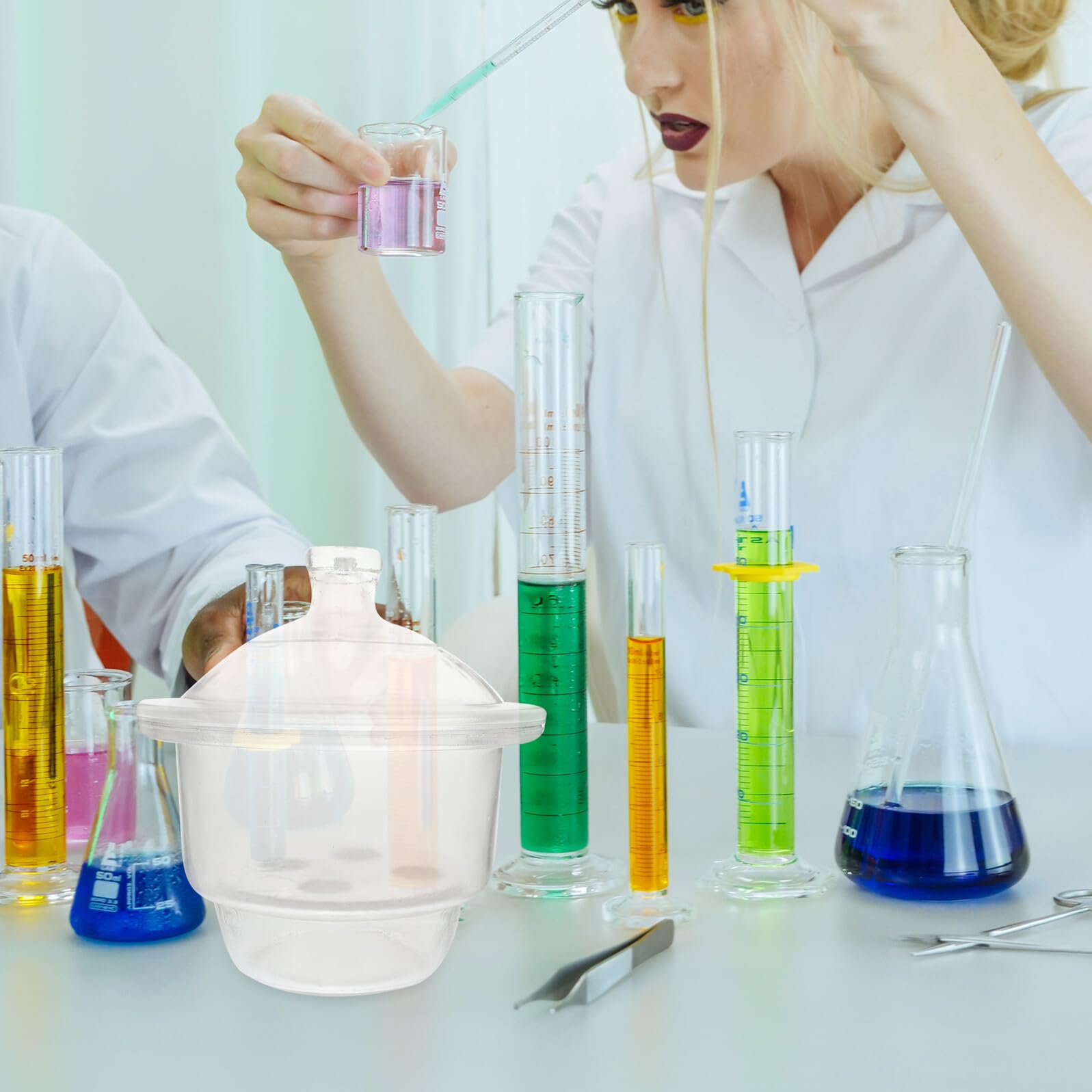 Labor exsikkator Glas Desiccator Jar Vakuum trocknungsgerät Borosilikatglas für Laborexperimente mit Glatter Oberfläche und Chemisch Beständigem Material