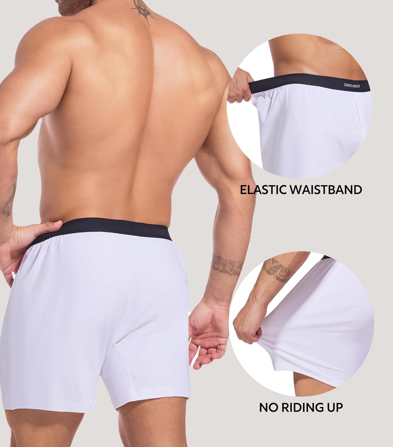 DAVID ARCHY Combed Cotton Boxers for Men Soft Underwear Mens Boxers Knit Boxer Shorts for Men Pack - Image 4