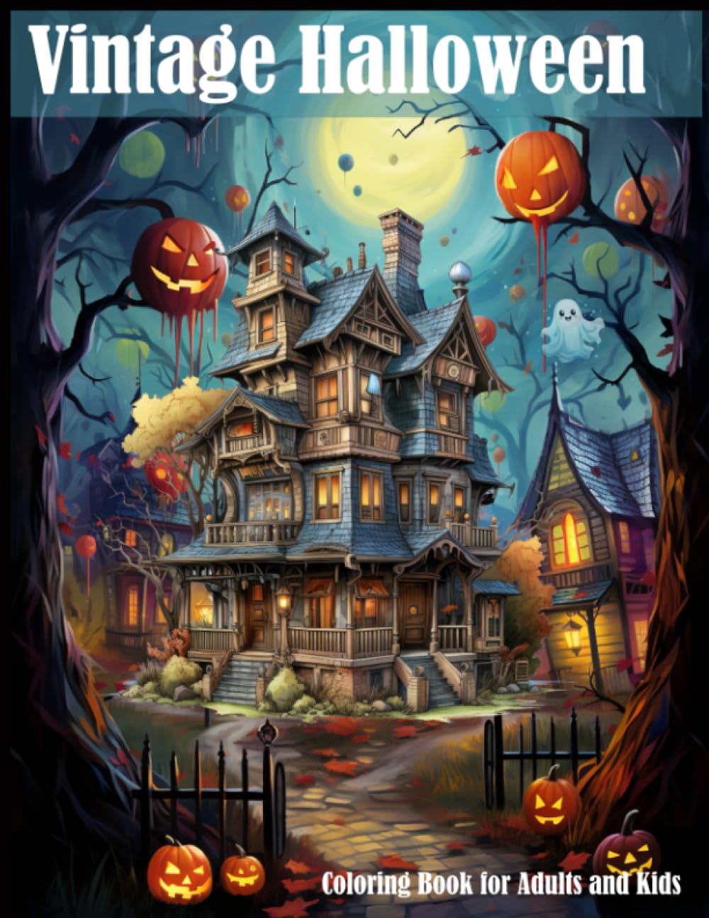 Vintage Halloween Coloring Book for Adults and Kids