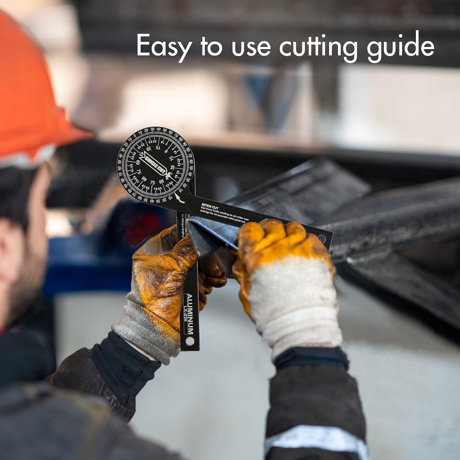 HOUSTASK Aluminum Miter Saw Protractor Angle Finder Gauge Featuring Precision Laser-Inside & Outside Miter Angle Finder for Carpenters, Plumbers and All Building Trades (Traditional model) - - 
