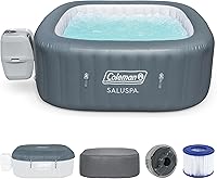 Coleman Hawaii AirJet Inflatable Hot Tub: 4-6 Person Square Spa with 140 Jets, EnergySense Cover, Portable Outdoor Relaxation