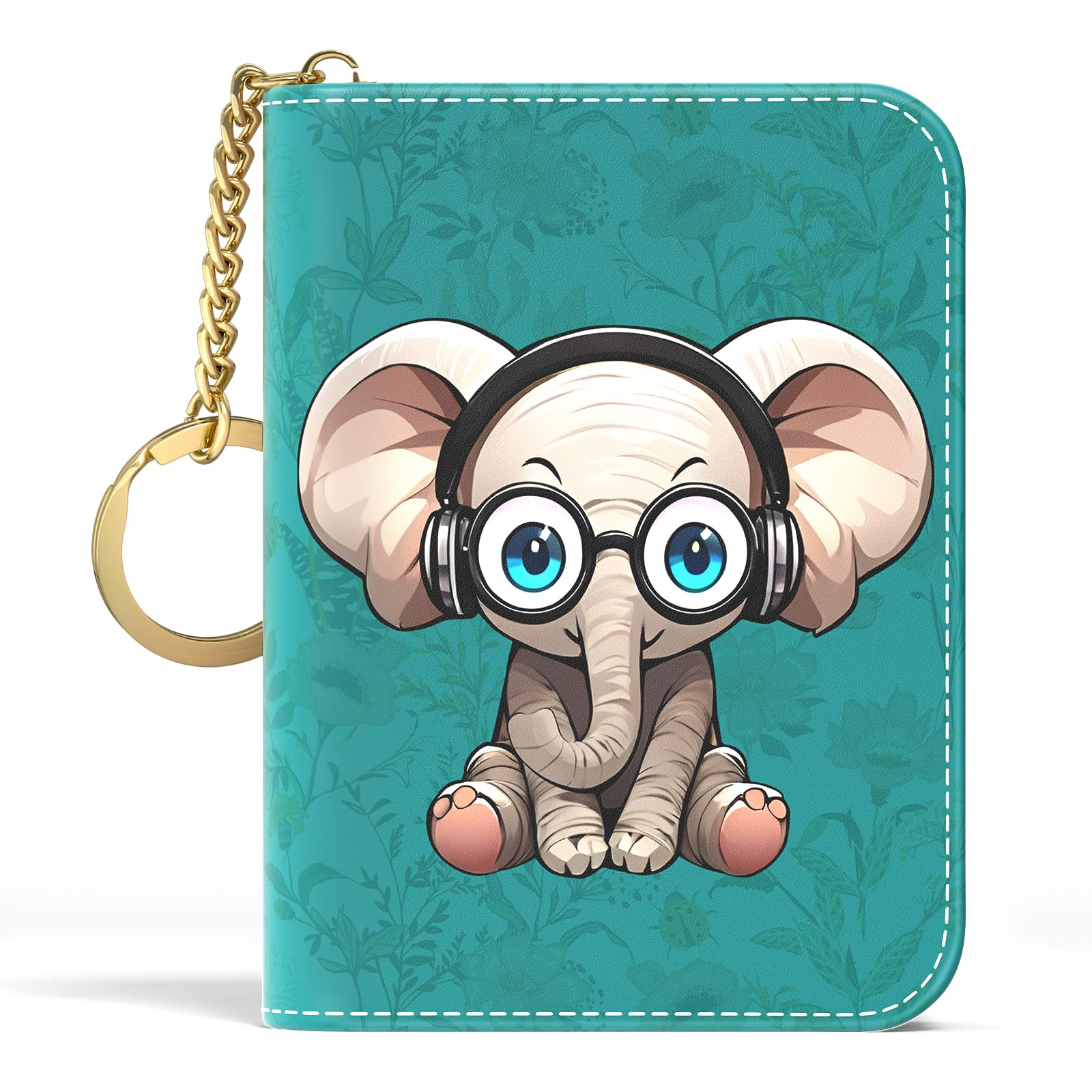 Credit Card Holder for Women, Small RFID Wallet Slim Leather Card Case | Credit Card Holder for Women, Business Card Organizer Case with Zipper and Keychain