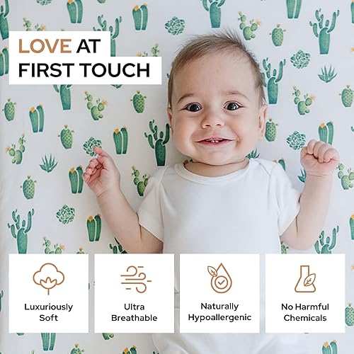 Miniatura 9 de Sábana para cuna pequeña con patrón de zorro y cheurón, sábana bajera ajustable 100% algodón orgánico Pack n Play, sábanas de primera calidad,