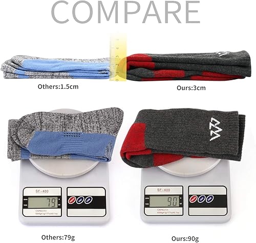 Vista 6 de innotree 3 Pack Men's Full Cushioned Hiking Walking Socks, Quarter Crew Socks