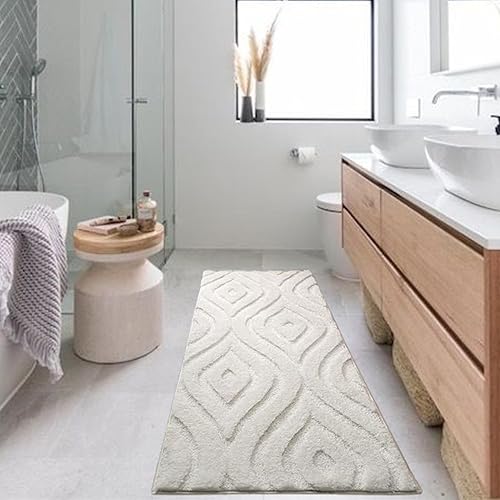 MoiraShop - Alfombras de baño largas de microfibra de 24 x 60 pulgadas, alfombras de baño, lavables, extrasuaves y absorbentes, para baño,