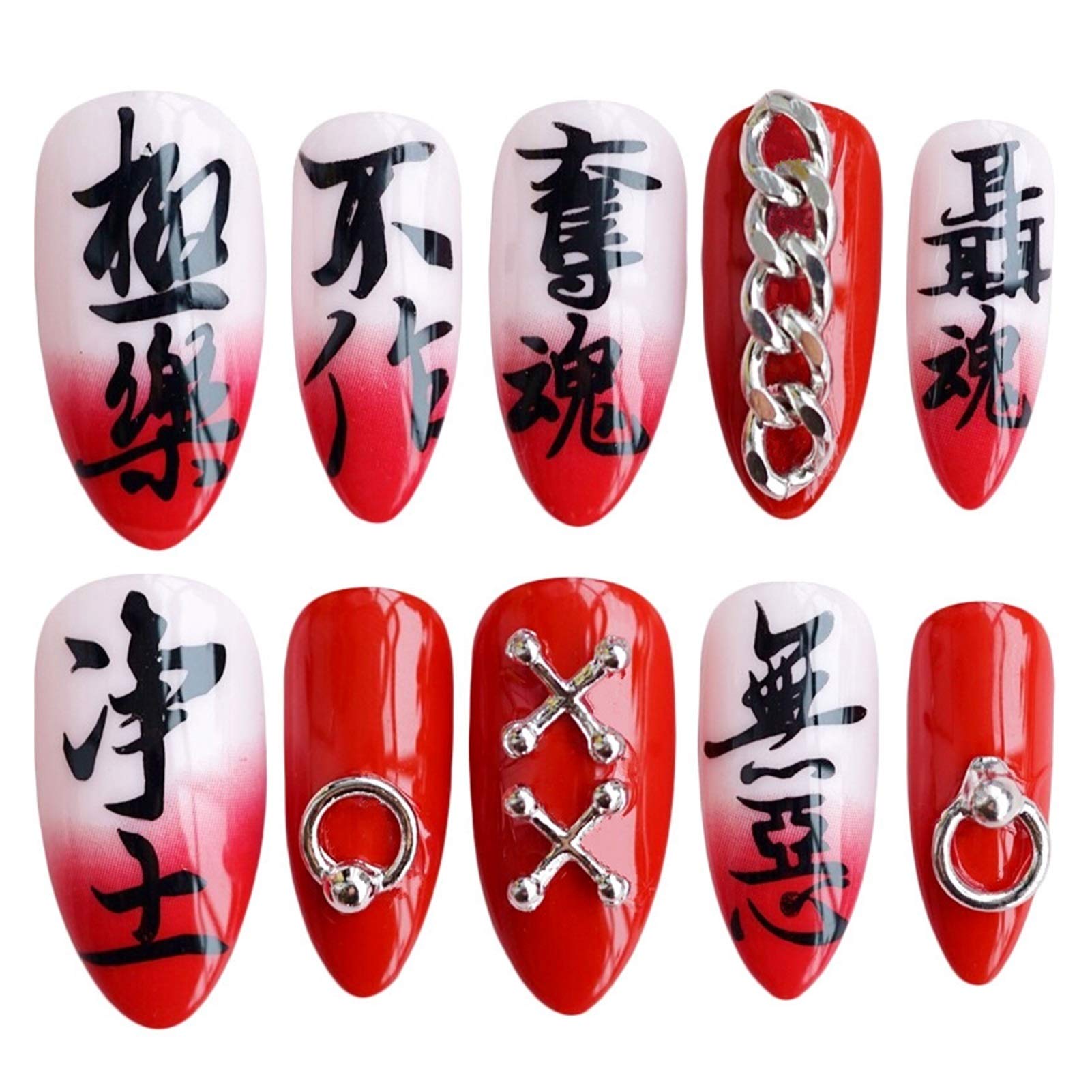 HEYING 24 Pieces/set Matte Fake Nails Dark Pre-designed Short Round Head Full Cover Nail Stickers Nail Art