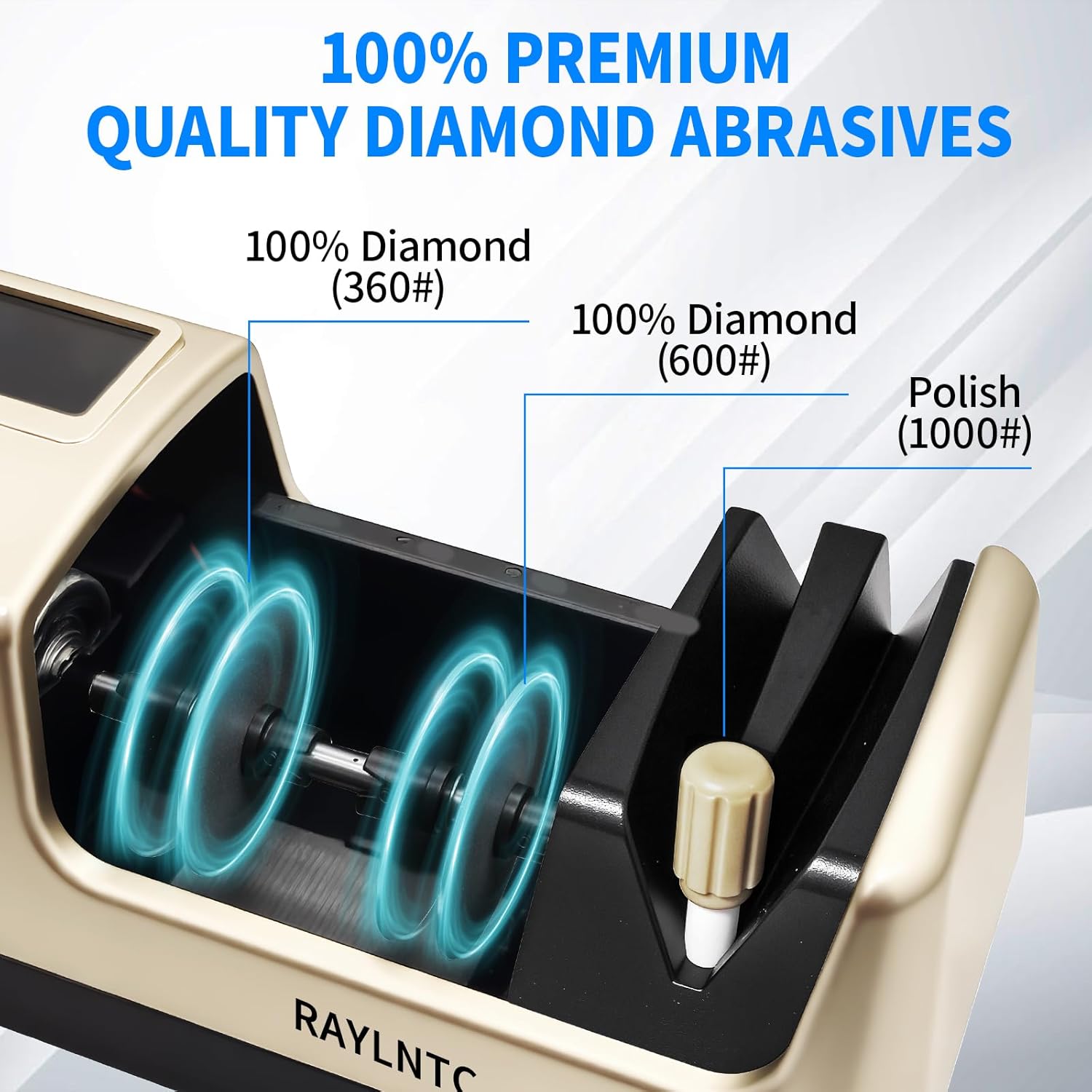 Professional 5-in-1 Electric Knife Sharpener with LCD Display,Scissor Sharpener with 3-Speed & 100% Diamond Abrasives - Precision Angle Guides for Straight, Serrated, Cleaver & Kitchen Scissors