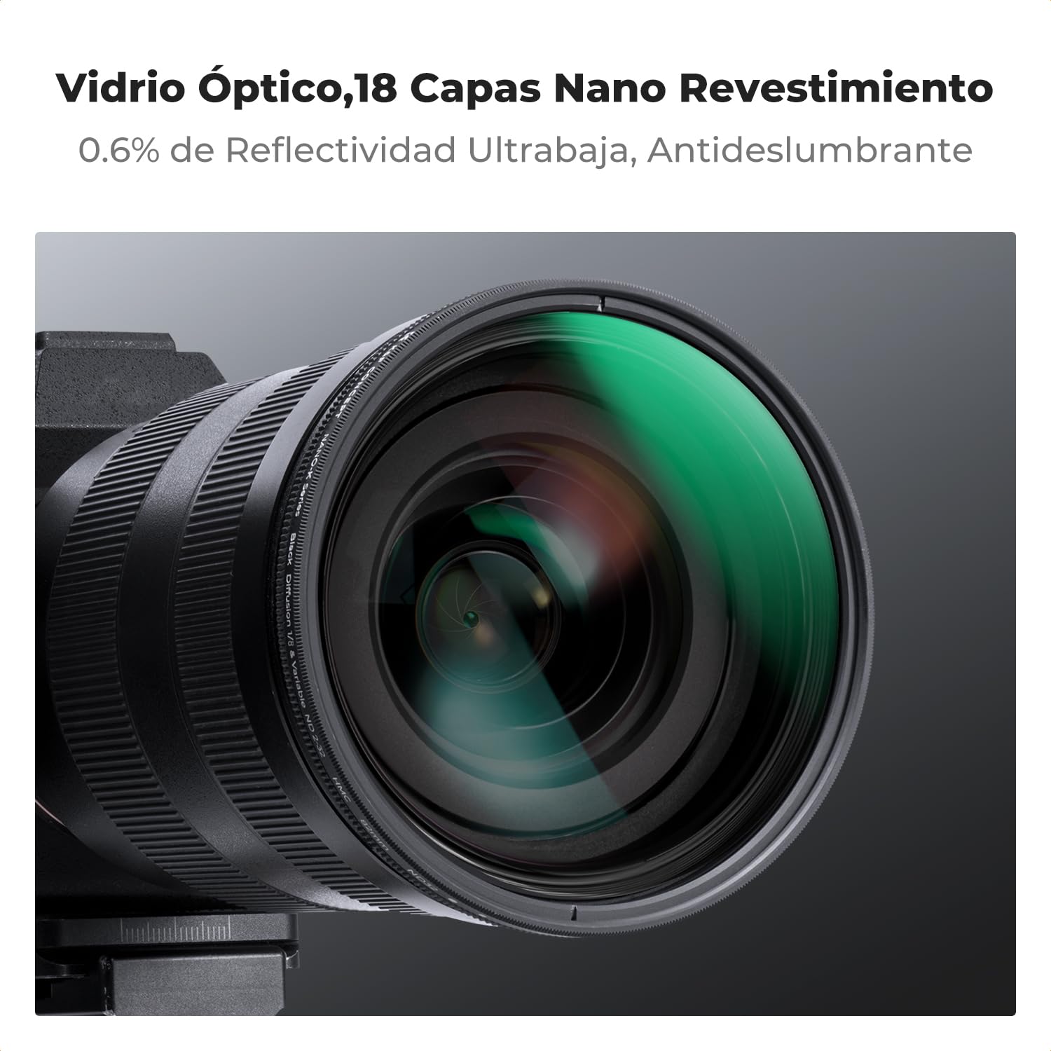 K&F CONCEPT Nano-Klear 67mm Filtro Black-Mist 1/8 & ND2-32 | Filtro Black Diffusion 1/4 & ND2-32 Variable Filtro de Vidrio Óptico con Nano Revestimiento con 3Pcs Paño Limpiez - FA304