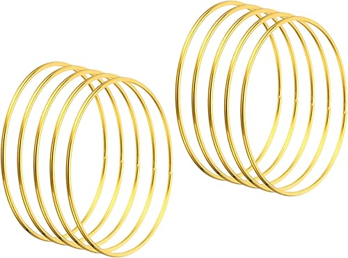 PATIKIL Atrapasueños de 4 pulgadas, 10 piezas de corona de macramé de metal redondo floral para decoración de Navidad, hogar, automóvil,