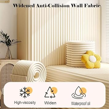 7.8/11.8/23.6/47.2in Wide Anti Collision Wall Padding - Padded Wall Panels Upholstered - 3D Self Adhesive Headboard, for Playroom Bedroom Tatami Living Room Corner(F,L 118inx W11.8in)