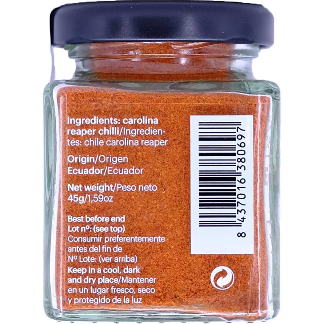 DAMUNE Carolina Reaper Poudre - 45g - Piment Chili le plus piquant du monde