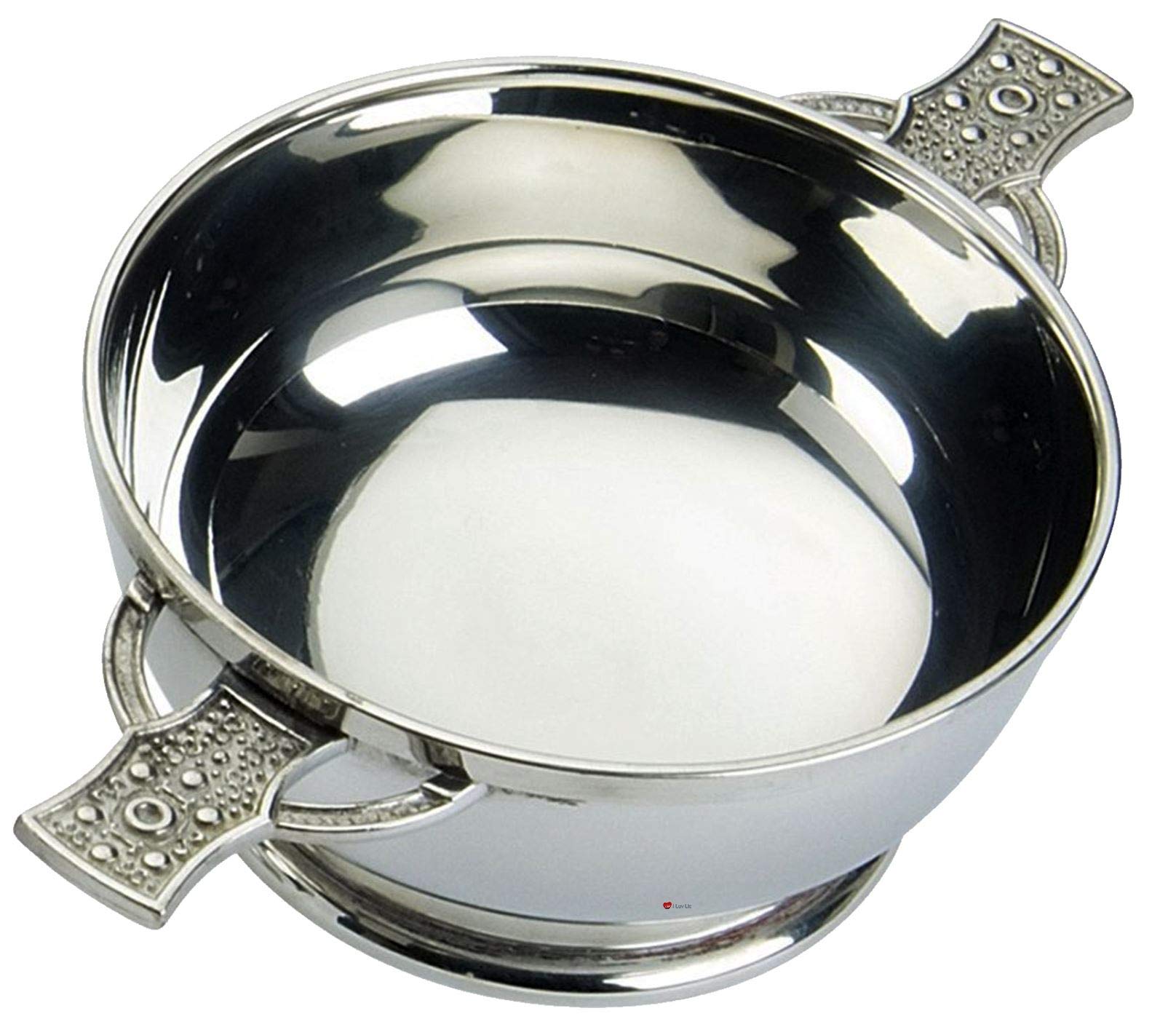 Copa Quaich escocesa de dos asas con cruz celta de Iona de 5 pulgadas
