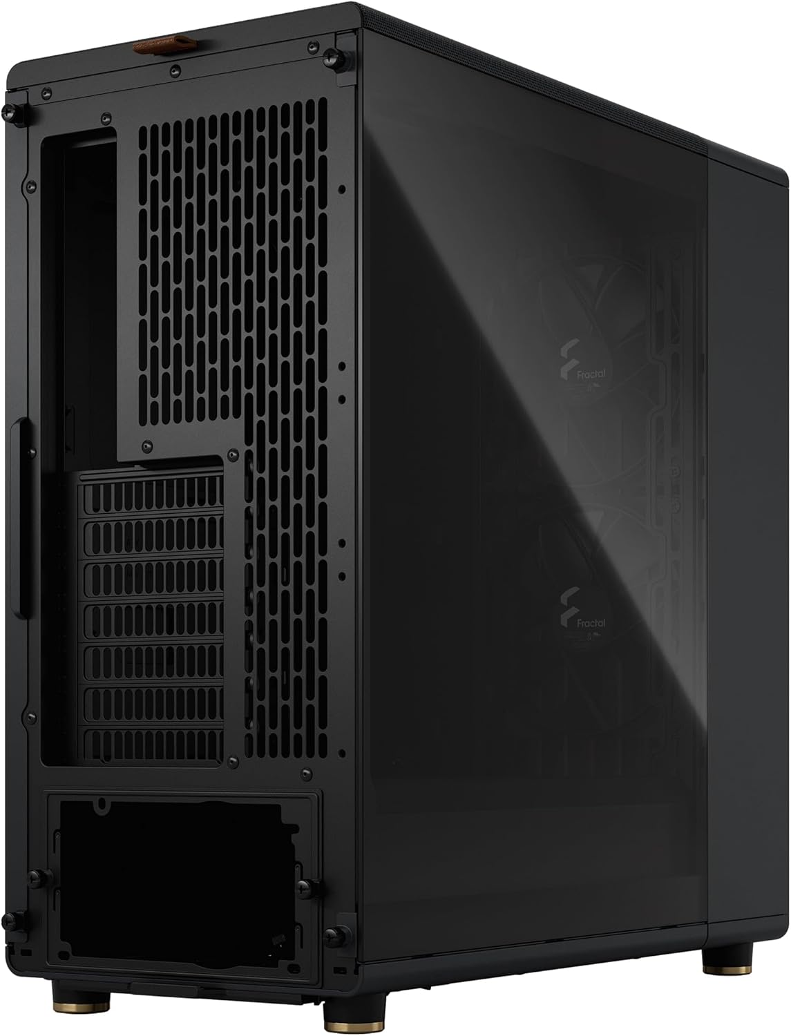 Fractal Design North - Genuine Walnut Wood Front - Mesh Side Panels - Two 140mm Aspect PWM Fans Included - Type C USB - ATX Airflow Mid Tower PC Gaming Case,Charcoal Black