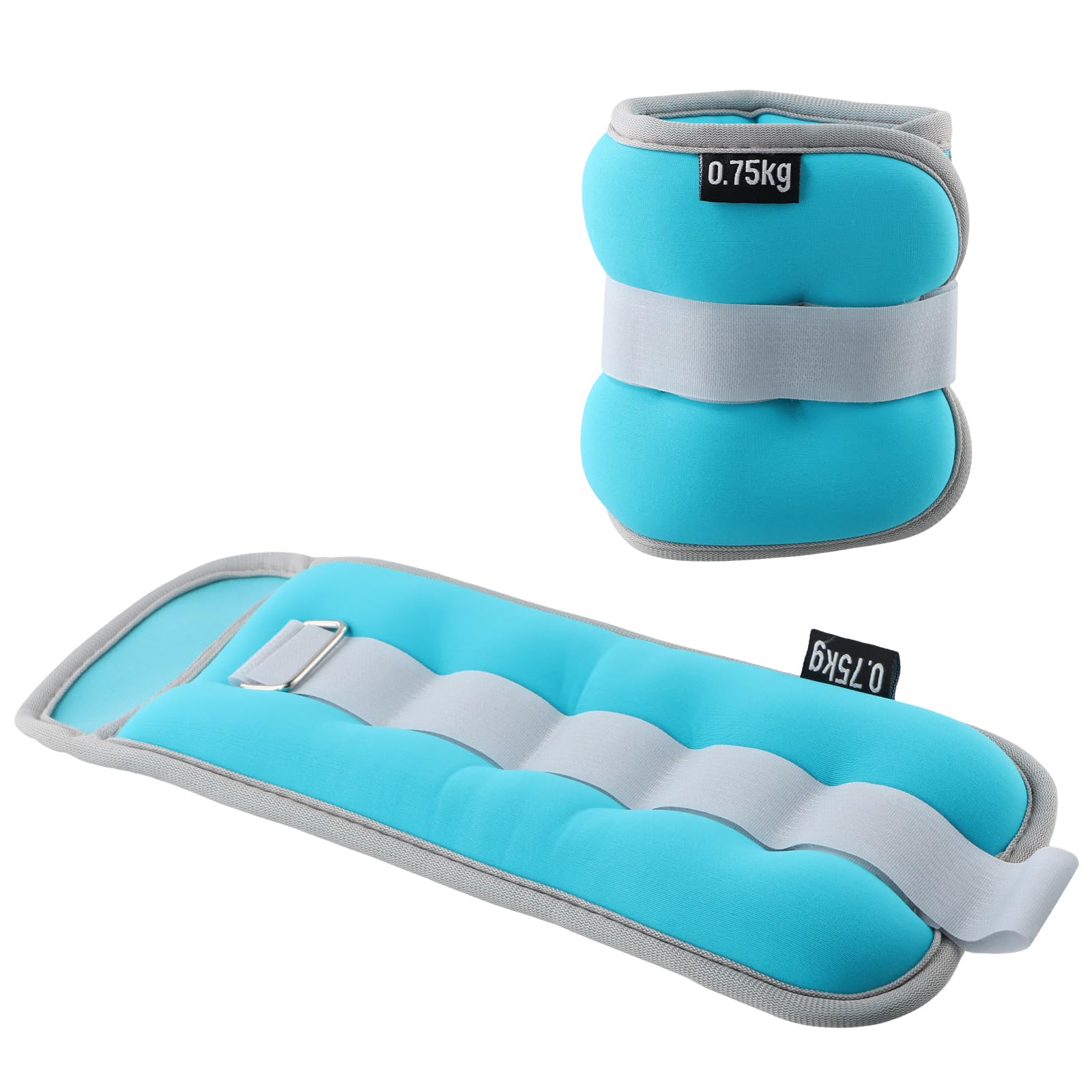 Ankle Weights Set,0.25/0.5/0.75kg 1 Pair Wrist Weights Leg Weight for Men Women, Weight Cuffs Arm Weights for Exercise Jogging Fitness Aerobics Dance Walking (Blue,2x0.75kg)