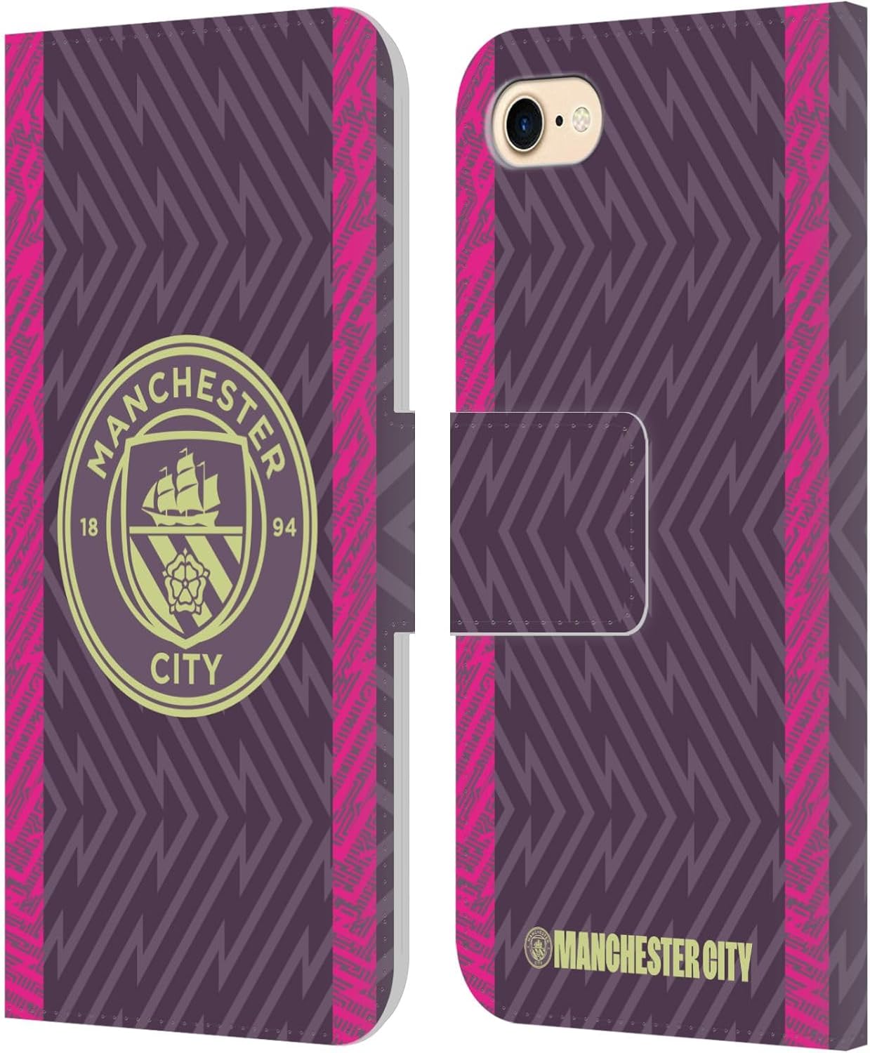 Head Case Designs Officially Licensed Manchester City Man City FC Home Goalkeeper 2023/24 Badge Kit Leather Wallet Case Compatible with Apple iPhone 12 Pro Max