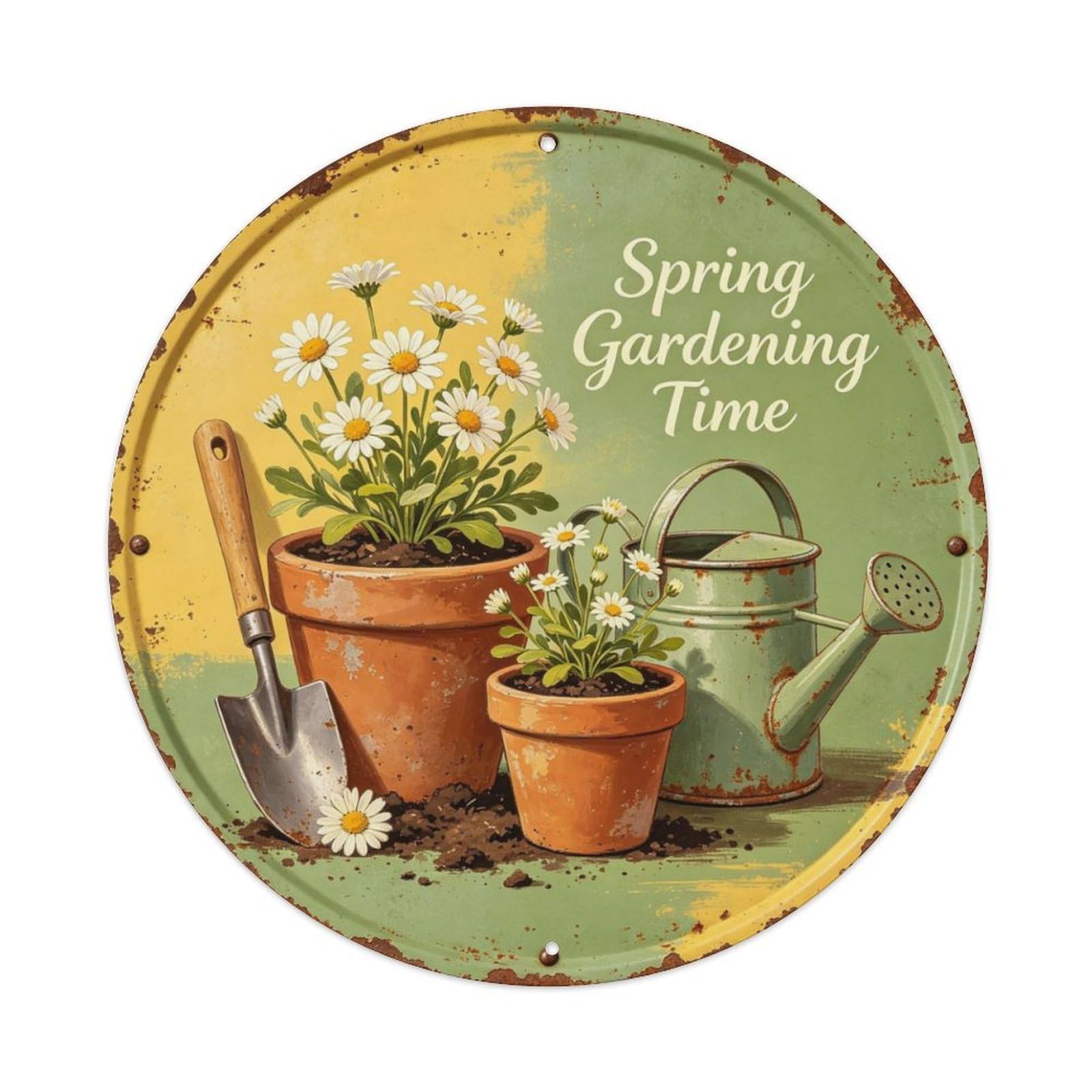 Spring Gardening Time Metal Tin Sign Plaque
