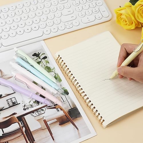 Miniatura 7 de LUTER 6 bolígrafos estilográficos retráctiles con 10 bolsas de tinta, prensa de tinta de secado rápido, bolígrafo de escritura de tinta recargable,