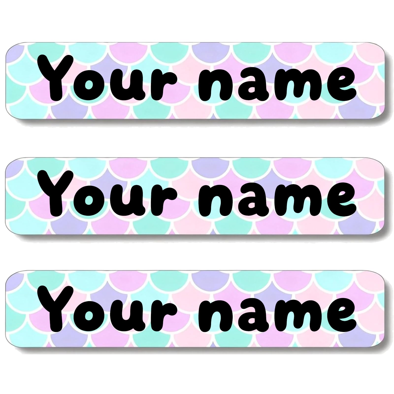 Personalized Waterproof Name Stickers for Kids, Washable Clothing Labels, Durable Name Tags for School, Kindergarten, Lunch Boxes, Books, Toys – Ideal Back to School（Colorful Fish Scales）