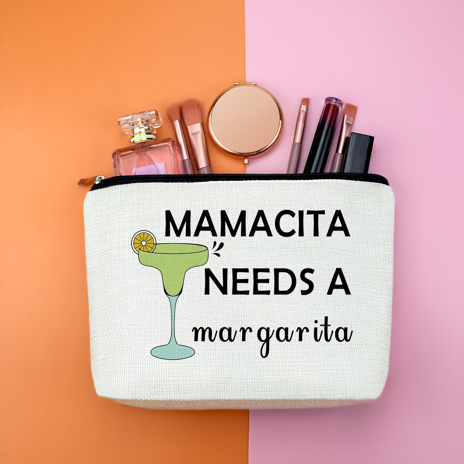 Drinking Lover Gift for Women Margarita Lover Gift Makeup Bag Tequila Cocktail Present Cosmetic Bag Girl Bartender Trip Bachelorette Party Christmas Birthday Present for Sister Bff Travel Pouch