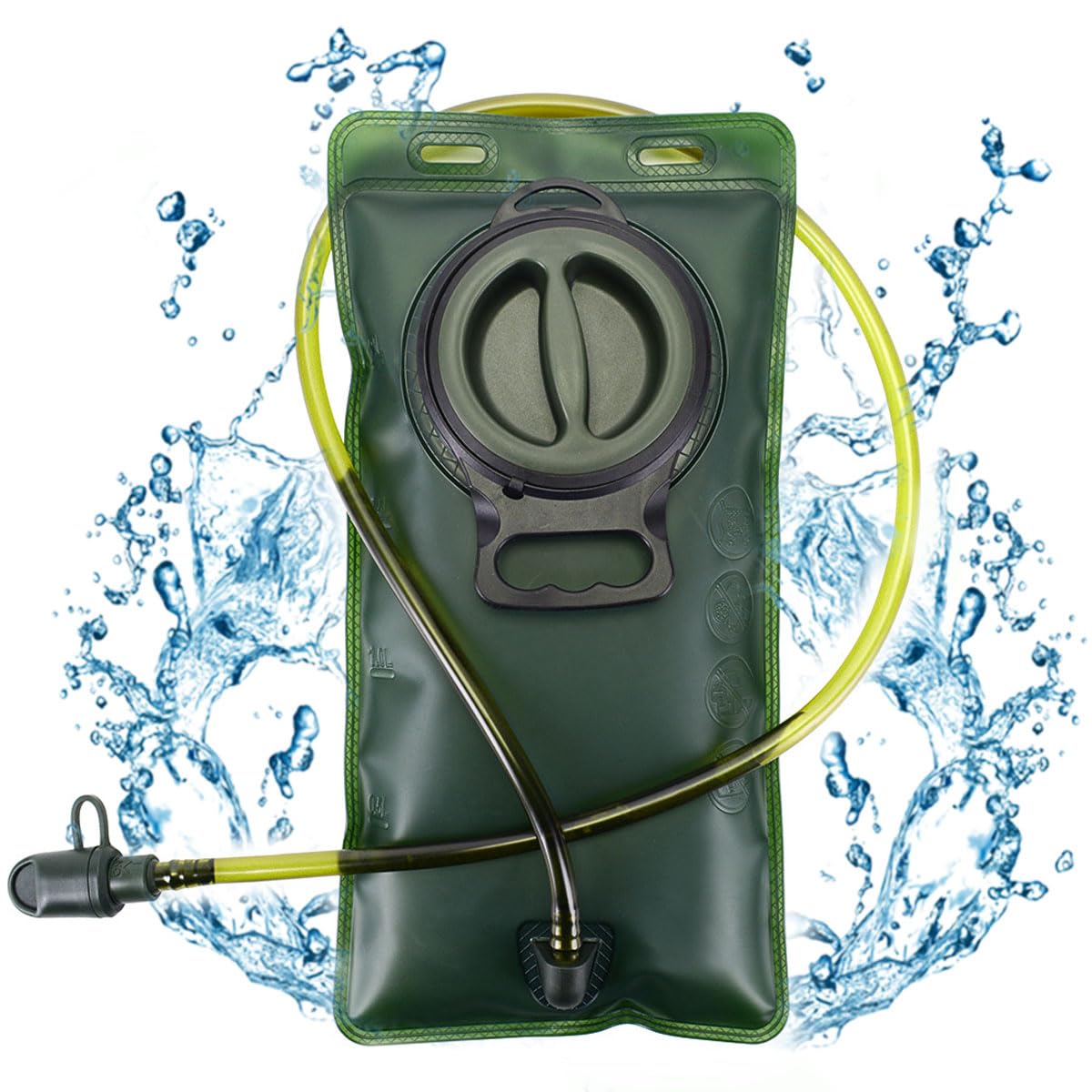 Sacca Idrica, 2L Sacca idratazione Portatile, con Tubo per Bere per Ciclismo Arrampicata Corsa Escursionismo All'aperto,Blu, Nero, Verde