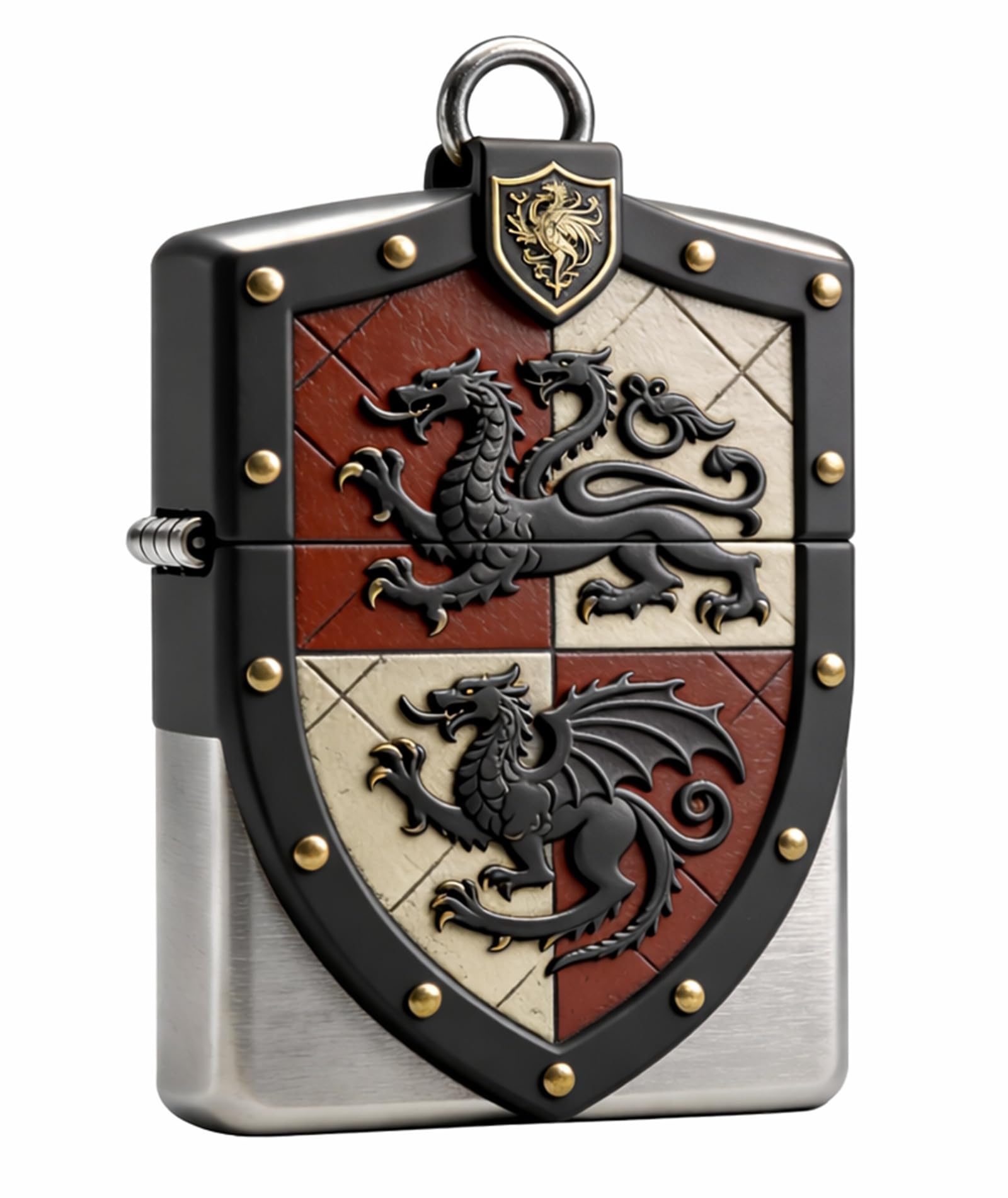 Vintage Dragon Wheel Grinding Kerosene Lighter Reusable Soft Flame Flip Top Windproof Fire Trench Lighter for Outdoor Use (E)