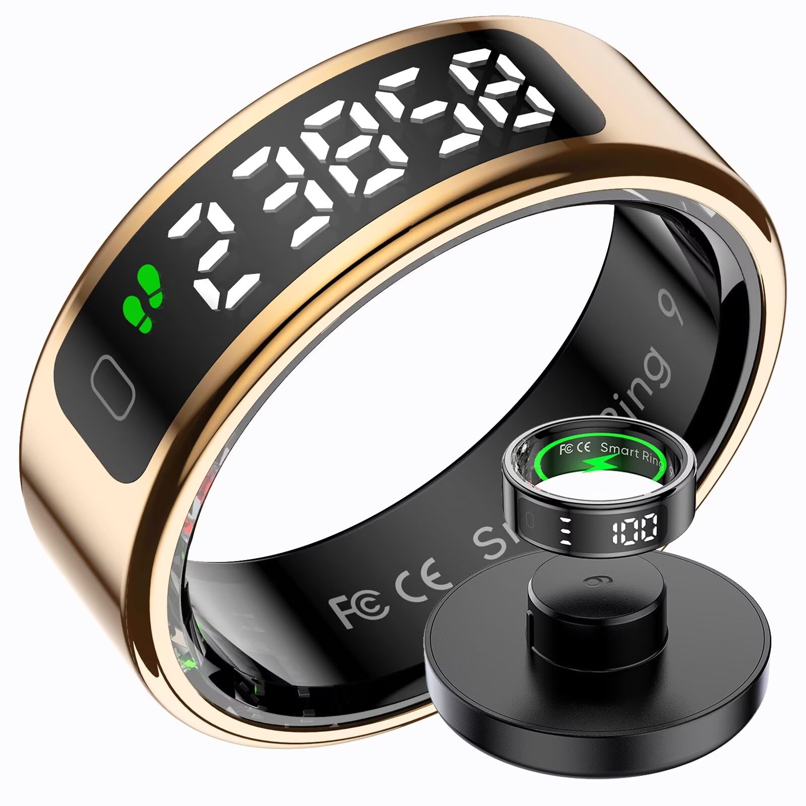Smart Ring Fitness Tracker – IP68 Wasserdicht, Mit Pulsmesser, Schlaftracker, Für Android/iOS