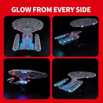 BRIKSMAX 2.0 Light Kit Compatible with Lego Icons U.S.S. Enterprise NCC-1701-D10356 Building Sets- Original LED Lighting Kits (Accessories Only),Cable-Hiding Tech for Display, Gifts & Collectors