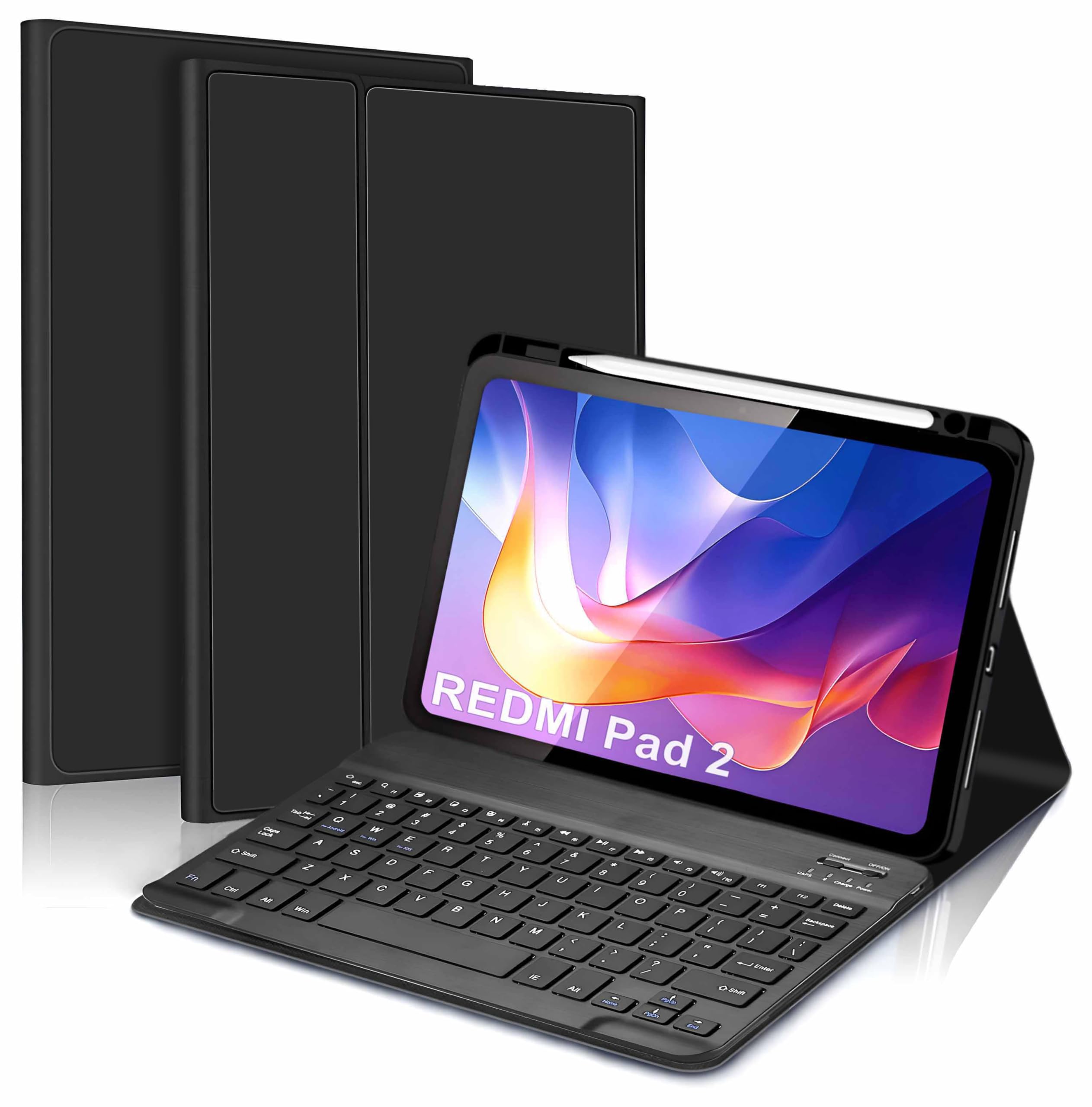 ProElite Keyboard case for Xiaomi Redmi Pad 2 11 inch, Magnetic Detachable Wireless Bluetooth Keyboard Xiaomi Redmi Pad 2 11 inch with Pen Holder, Black