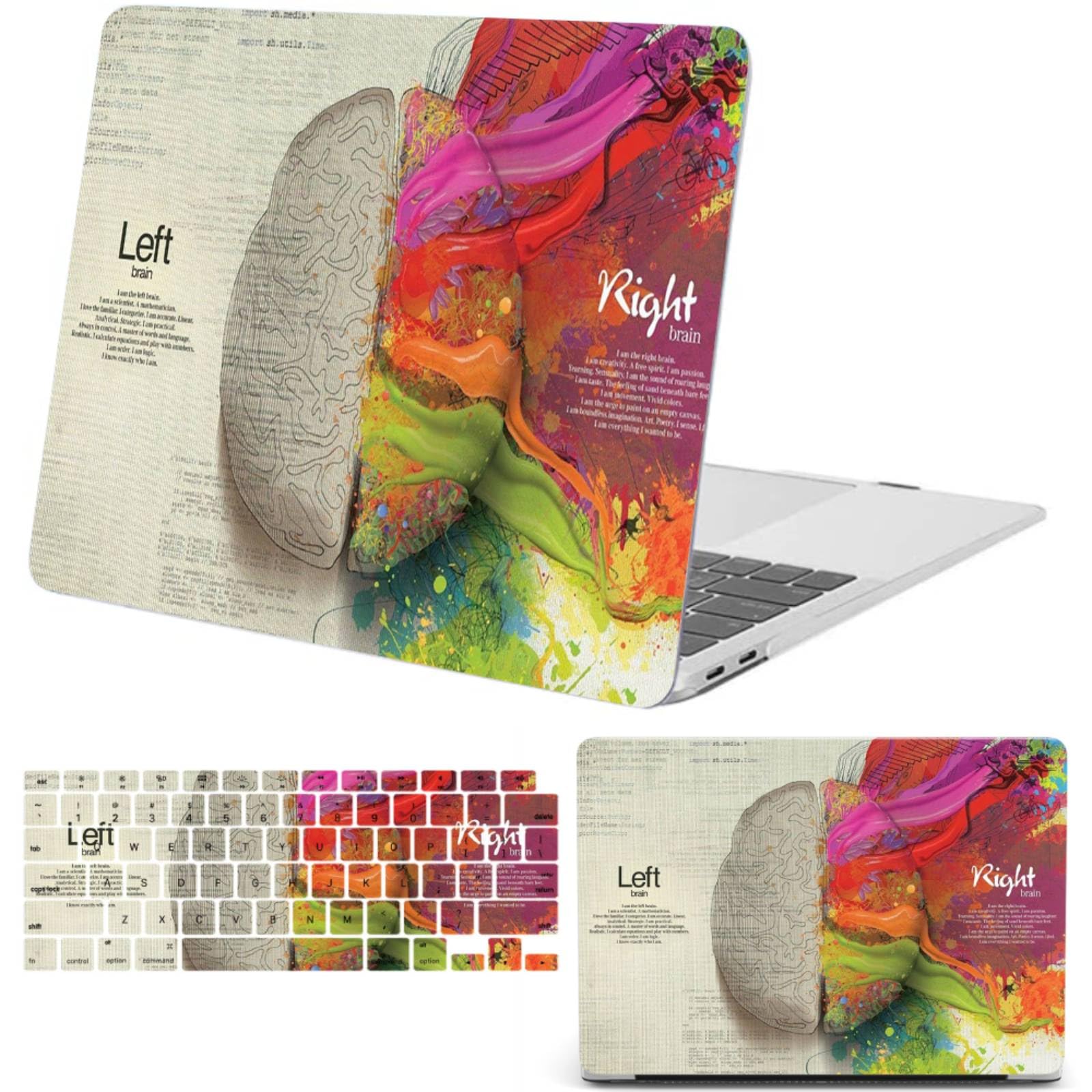Custodia per MacBook Air 13/13,6 pollici (M4/M3/M2, modelli 2025-2021 A2681 3240 A3113), Caso Rigida in Plastica Grafica e Copritastiera, ideale per Lavoro e Viaggi, Menti creative