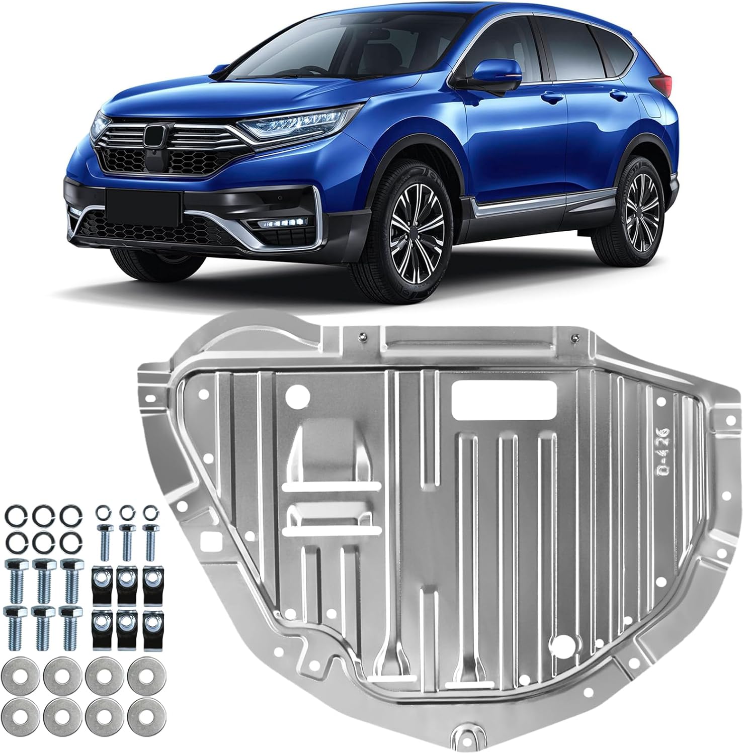 74112-TLA-A01 Aluminum Magnesium Engine Splash Shield Guard for Honda CRV EX EXL 2017-2022 1.5L L4 High Strength Anti-Corrosion | Under Engine Cover Lid (Replace:74112TLAA01) 0.6mm
