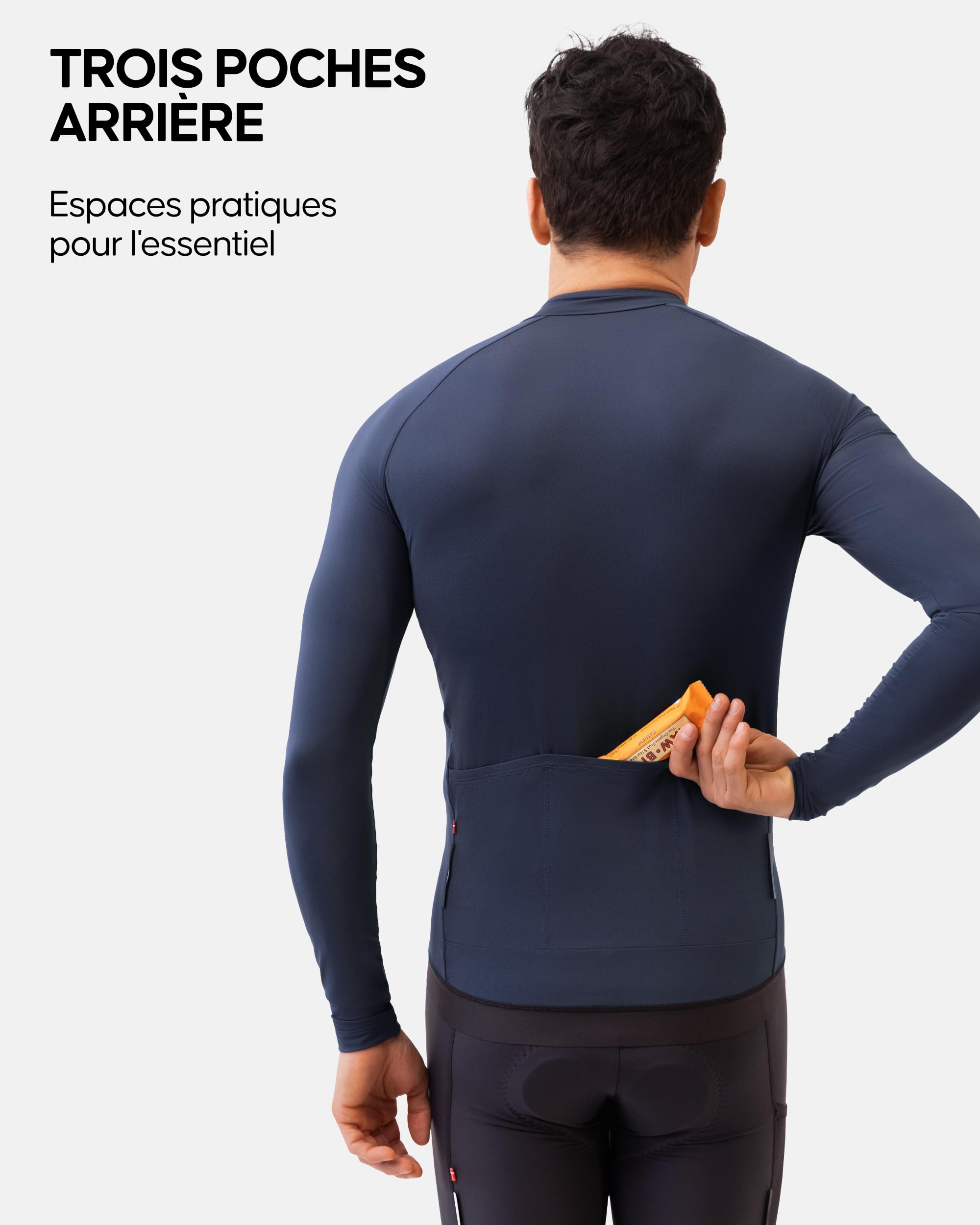 DANISH ENDURANCE Maillot Cyclisme Manches Longues, Poches Arrières, Respirant & Léger, Vélo Homme
