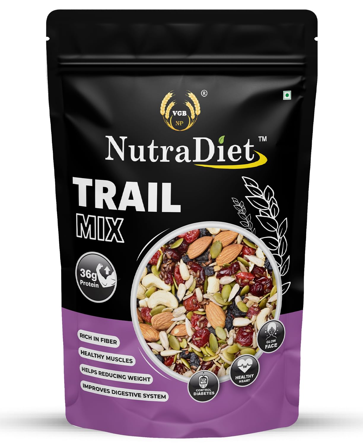Nutradiet 25 in 1 Super Trail (Nuts & Seed Mix) Daily Dose Super Food Berries & Seeds Mix for eating | Nutty Trail Mix | Healthy & Nutritious Dry Fruit and SeedsMix - 500g-image-3