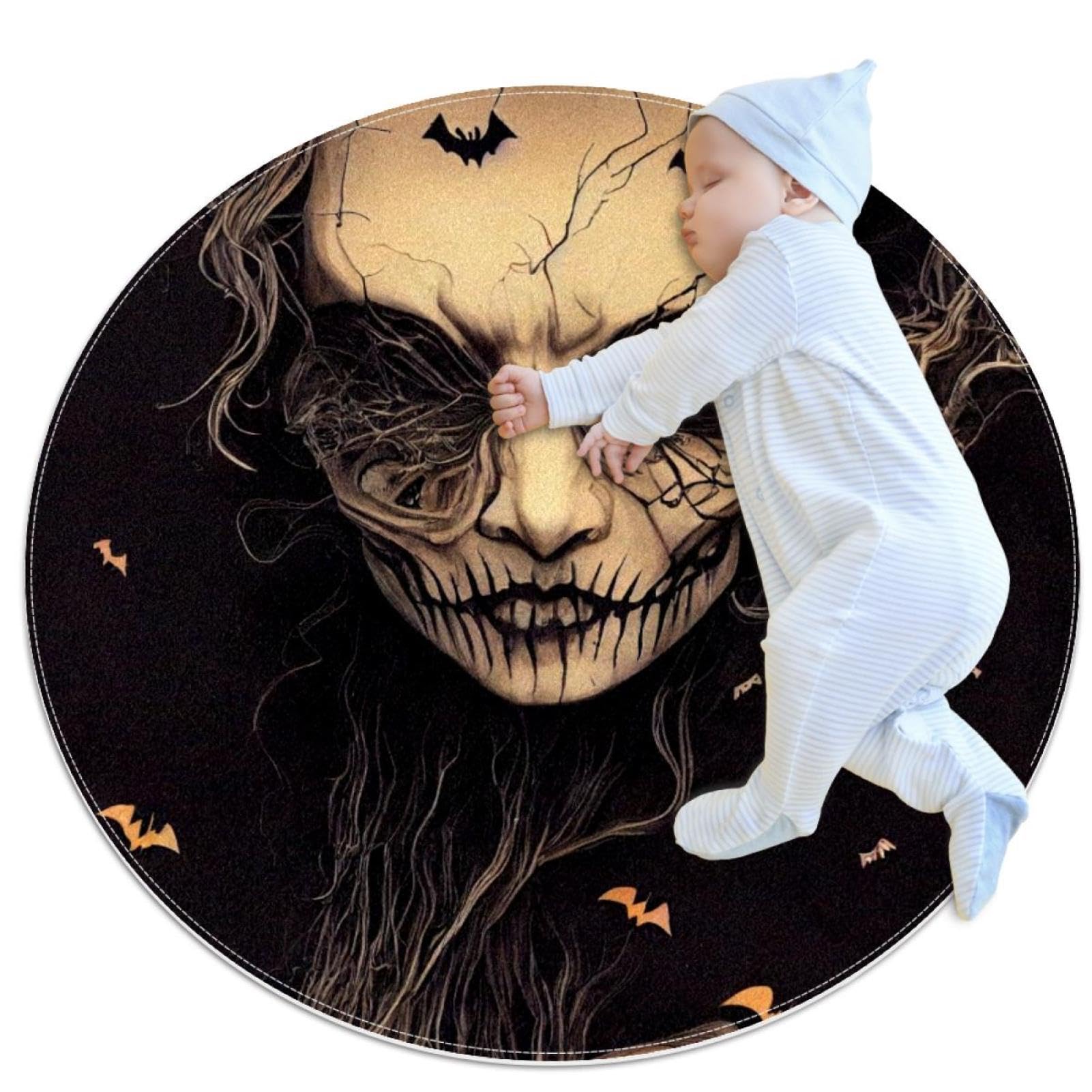 Tapis de salle de bain rond antidérapant Halloween pour éviter les glissades