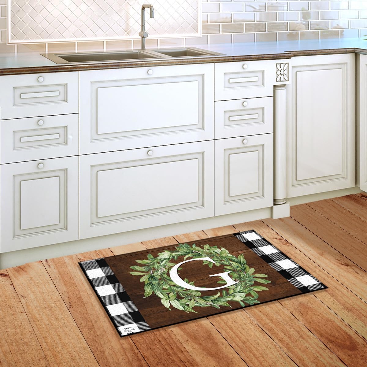 Briarwood Lane Wreath Monogram Letter G Doormat