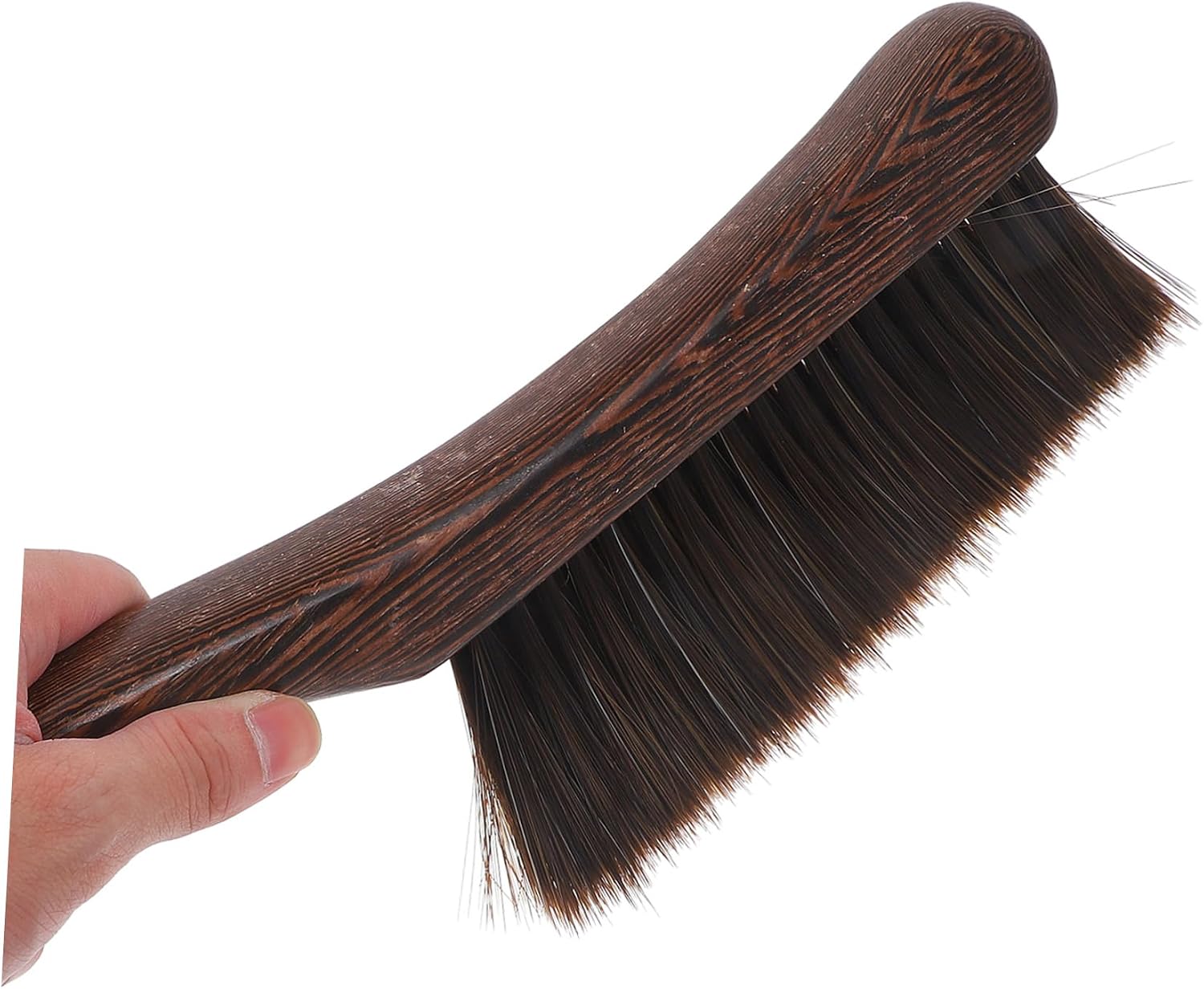 PRETYZOOM 2pcs Hand Broom Brush Set Thick Handle Soft Bristles and Wooden Design for Cleaning Sofas Beds and Upholstery