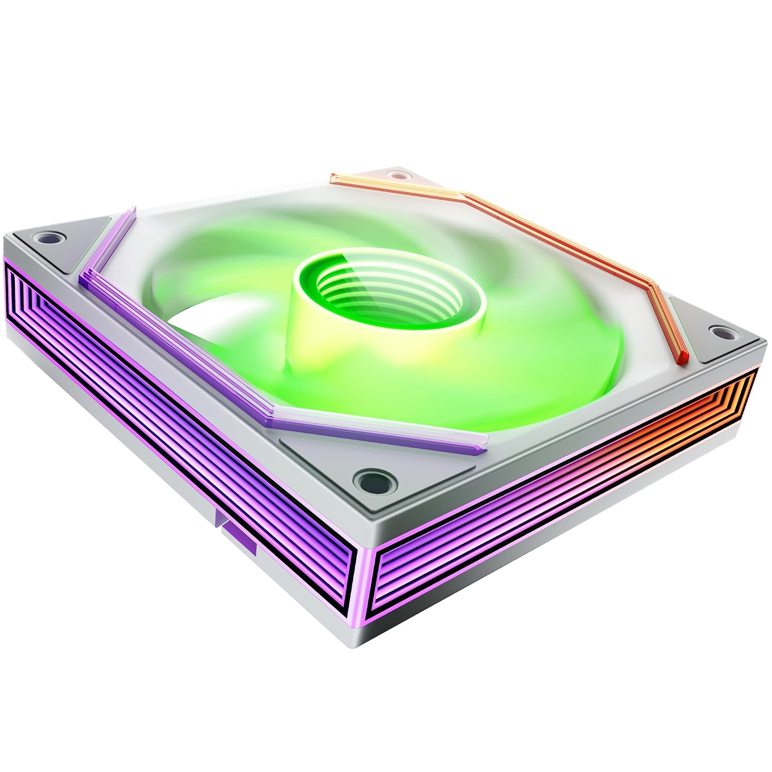 Asiahorse MatrixPro 120mm ARGB Case Fan, 3-Zone Controlled 3D Curved Infinite Mirror Light, Low Resistance 2-Support Frame Hydraulic PWM Fan for 120mm PC Liquid Cooling & Gaming Chassis