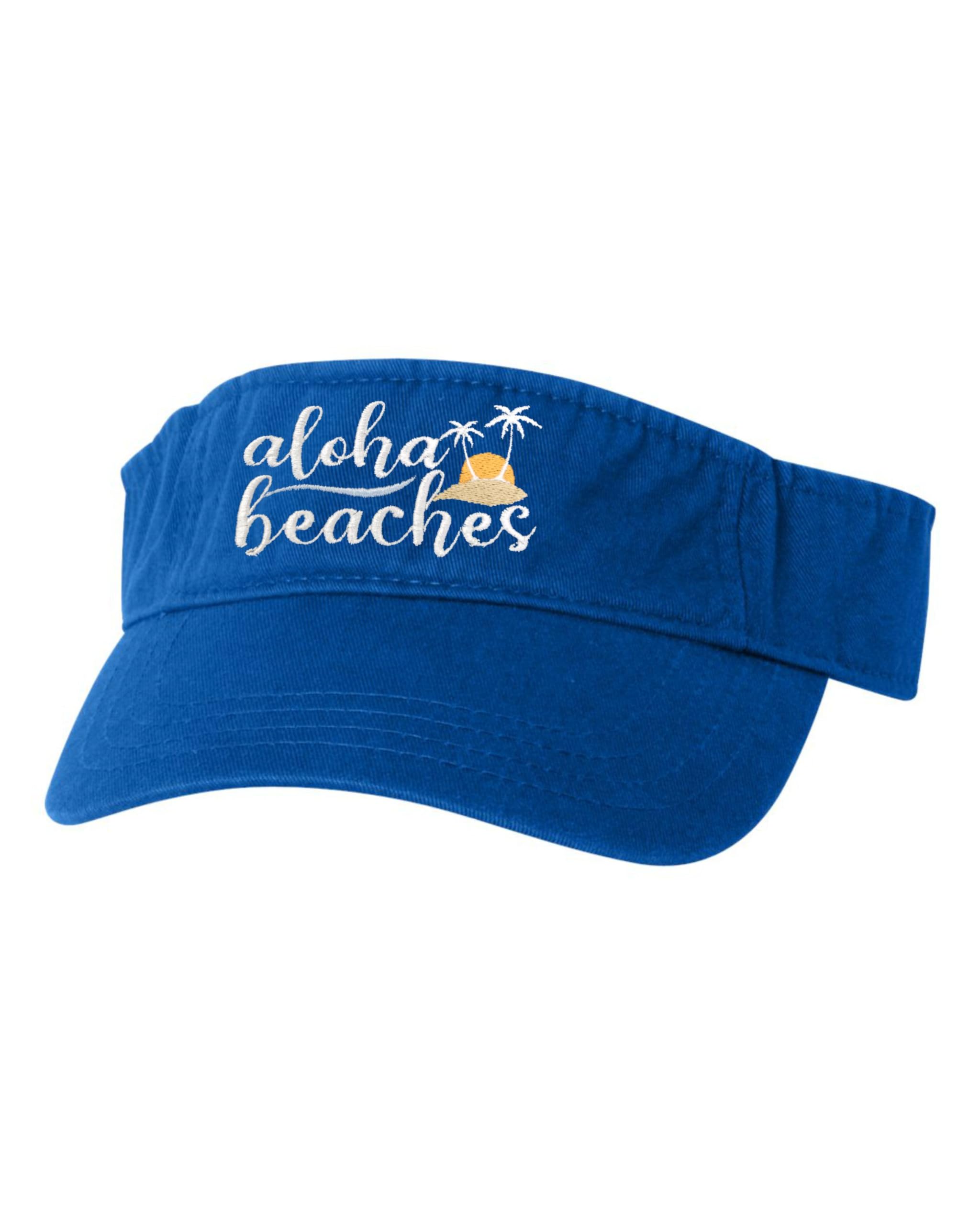 One Size Royal Visor Aloha Beaches Embroidered Visor Dad Hat