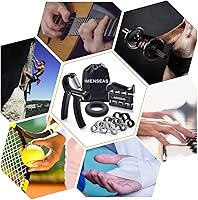 Vista 6 de Grip Strength Trainer 7 Pack Adjustable, Finger Stretcher Resistance Extensor Bands, Finger Exerciser, Hand Gripper Strength Ring & Stress Ball