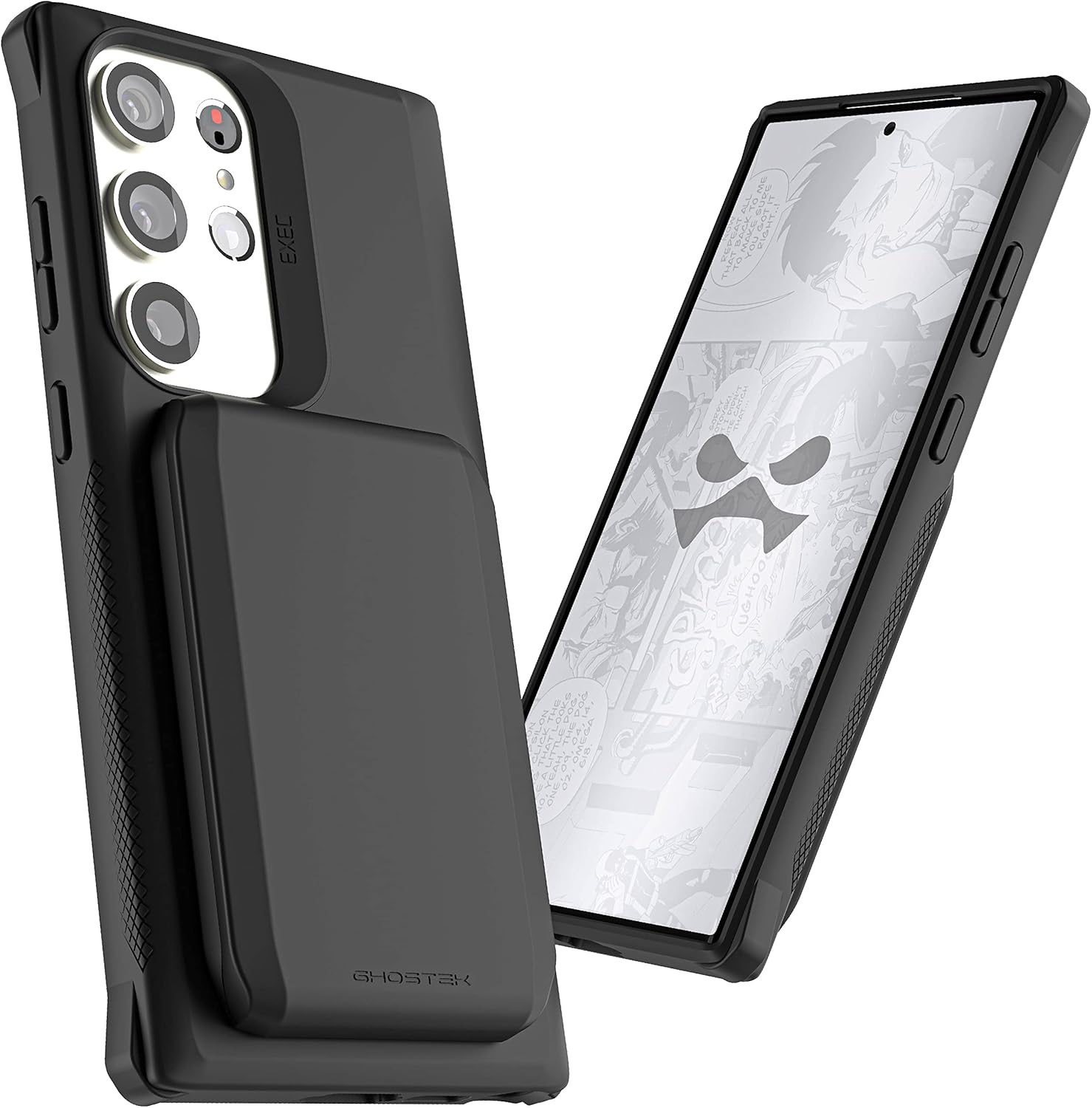 Ghostek EXEC Samsung Galaxy S23 Ultra Wallet Case with Detachable Magnetic Credit Card Holder Supports Wireless Charging Shockproof Protective Covers Designed for 2023 Samsung S23 Ultra (6.8") (Black)