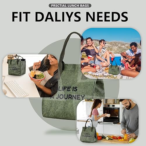Miniatura 2 de zzsbrm Lonchera aislada para mujereshombres, lonchera reutilizable para oficina, picnic, senderismo, playa, escuela, bolsa refrigerante congelable a