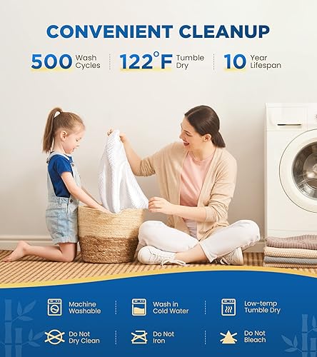 Miniatura 5 de Protector de colchón tamaño individual, 100% impermeable, transpirable, refrescante, de bambú, tela de aire, suave, hipoalergénico, sin ruido,