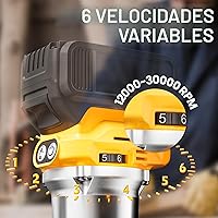 Vista 4 de Enrutador compacto inalámbrico compatible con batería DeWalt de 20 V (herramienta desnuda), herramienta de enrutador de 6 velocidades variables